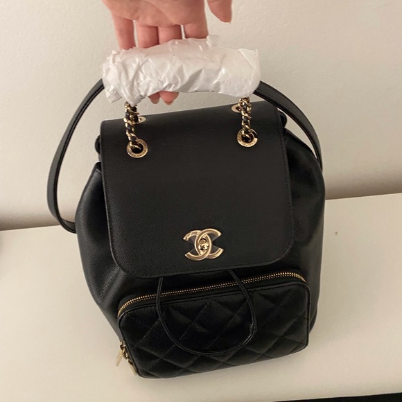 chanel Caviar Quilted Business Affinity Backpack Black LGHW - Picture 3 of 12